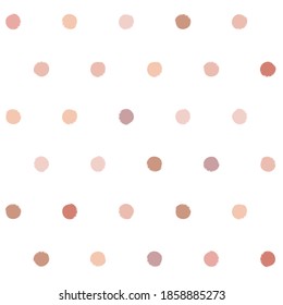 Vector polka dots seamless pattern, hand drawn girly watercolor stains. watercolor doted background.