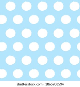 Vector polka dots seamless pattern, hand drawn baby blue pastel watercolor stains. Ink doted background, isolated on white.