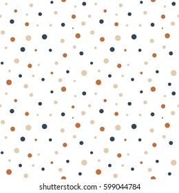 Vector polka dots seamless pattern.Repeating abstract background with circles