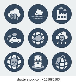 Vector pollution icons set