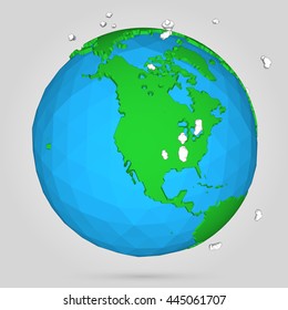 Vector poly earth globe illustration.