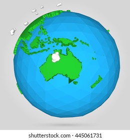 Vector poly earth globe illustration.