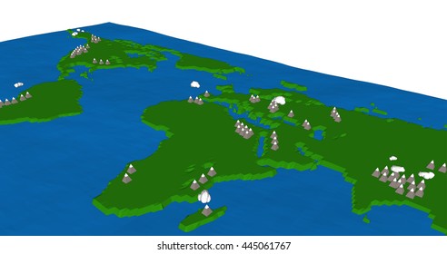 Vector poly earth globe illustration.
