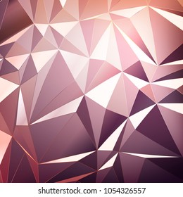 Vector Polygon Abstract Polygonal Geometric Triangle Background in Rose Gold Color.