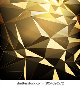 Vector Polygon Abstract Polygonal Geometric Triangle Background in Gold Color.