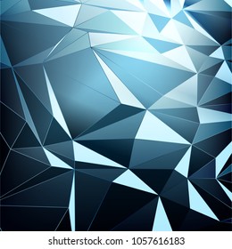Vector Polygon Abstract Polygonal Geometric Triangle Background in Blue Color.