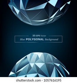 Vector Polygon Abstract Polygonal Geometric Triangle Background in Blue Color.