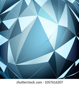 Vector Polygon Abstract Polygonal Geometric Triangle Background in Blue Color.