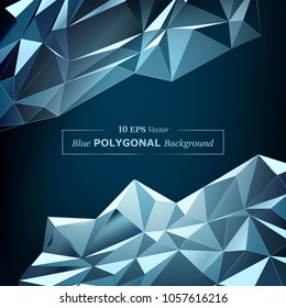 Vector Polygon Abstract Polygonal Geometric Triangle Background in Blue Color.