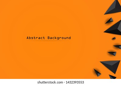 Vector Polygon Abstract Polygonal Geometric Triangle on Orange background.