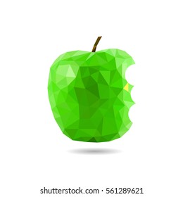 Vector polygon apple isolated on white background.