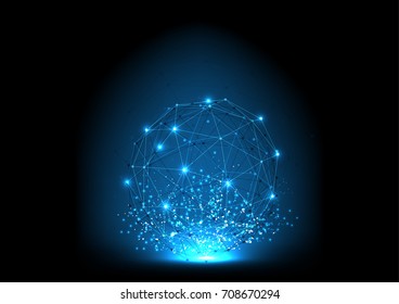 vector polygon background abstract technology communication data Science