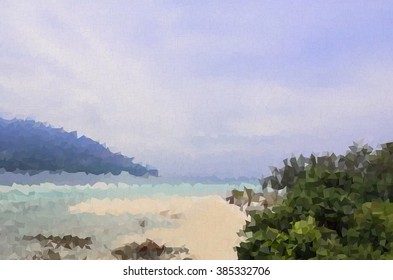 vector polygon , beautiful tropical beach at Koh Lipe island , Thailand