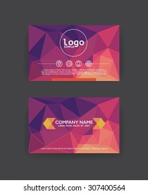Vector polygon  business card template.Flat design