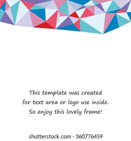 vector polygon card frame for advertising text or illustration inside