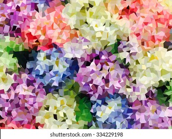 vector polygon , colorful flowers of abstract background