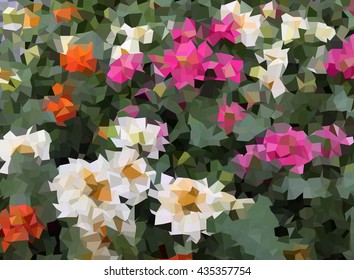 vector polygon , colorful flowers abstract background