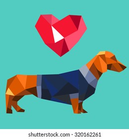 vector polygon dog heart