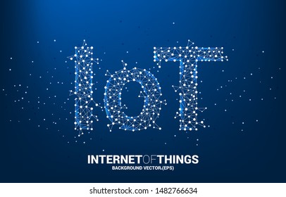 Vector Polygon dot connect line shaped IoT wording . Concept for telecommunication and internet of things.