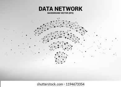 Vector Polygon dot connect mobile data icon signage. Concept for mobile and wi-fi data network.