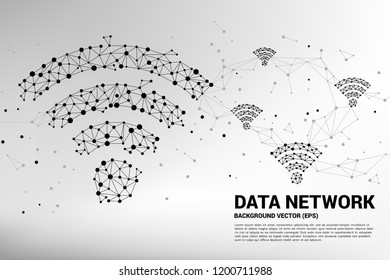 Vector Polygon mobile data icon. Concept for data transfer of  mobile and wi-fi data network.