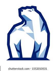 Vector of polygon polar bear