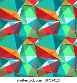 vector polygon seamless pattern in bright colors