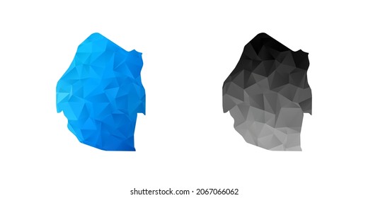 Vector polygon set couple black and blue of map Swaziland