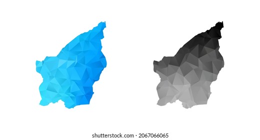 Vector polygon set couple black and blue of map San Marino