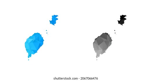 Vector polygon set couple black and blue of map Sao Tome