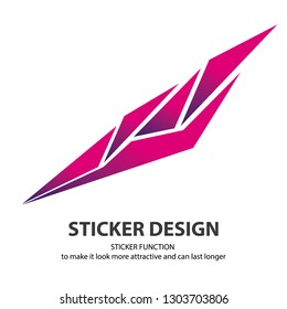 Vector polygon sticker design in eps.10. Creative, simple template and easy to use.
