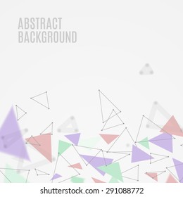 Vector polygonal abstract background. Low poly triangular illustration with bokeh. High quality design element.