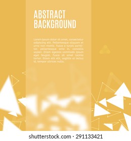 Vector polygonal abstract background. Low poly triangular illustration with bokeh. High quality design element.