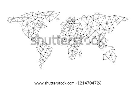 Vector Polygonal Abstract World Map 450w 1214704726 