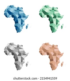 Mapa de África policlonal vectorial en diferentes colores