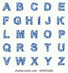 Vector of polygonal alphabet symbol or icon