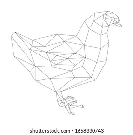 vector polygonal art of farm bird