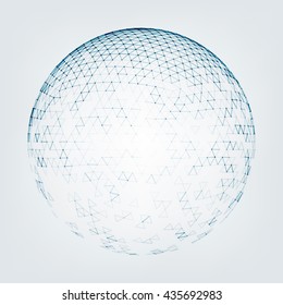 Vector polygonal background. Illustration of abstract background with low poly sphere. Abstract design for banner, poster, flyer.