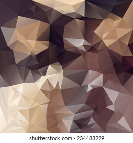 vector polygonal background with irregular tessellations pattern - triangular design in brown colors - chocolade