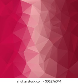 vector polygonal background with irregular tessellations pattern - triangular design in red colors - pink, magenta