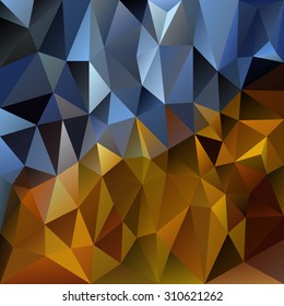 vector polygonal background with irregular tessellations pattern - triangular design in gold metal colors - yellow, brown, black