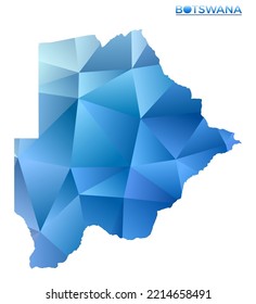 Vector polygonal Botswana map. Vibrant geometric country in low poly style. Charming illustration for your infographics.