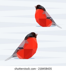 vector polygonal bullfinch