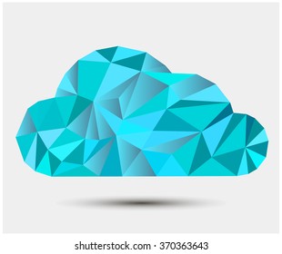 Vector polygonal cloud background.