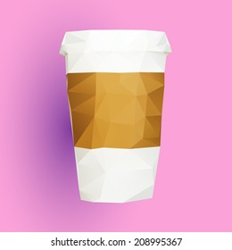 Vector polygonal coffee to go cup