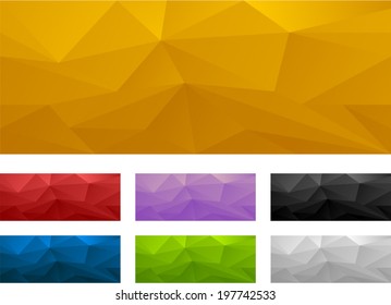 vector polygonal colorful banners - Separate layers for easy editing