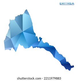 Vector polygonal Eritrea map. Vibrant geometric country in low poly style. Charming illustration for your infographics. Technology, internet, network concept.