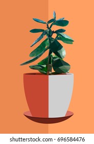 Vector polygonal flower, money tree
