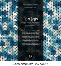 Vector polygonal geometric abstract background for business blank, card, flyer, banner, invitation, brochure cover multicolored design template with text block.