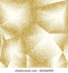 Vector polygonal golden background. Stipple illustration.